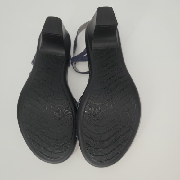 ABEO Grace Metatarsal Mid Heel Sandals Blue Rhinestone Slingback Womens 7.5 Med - Picture 8 of 9